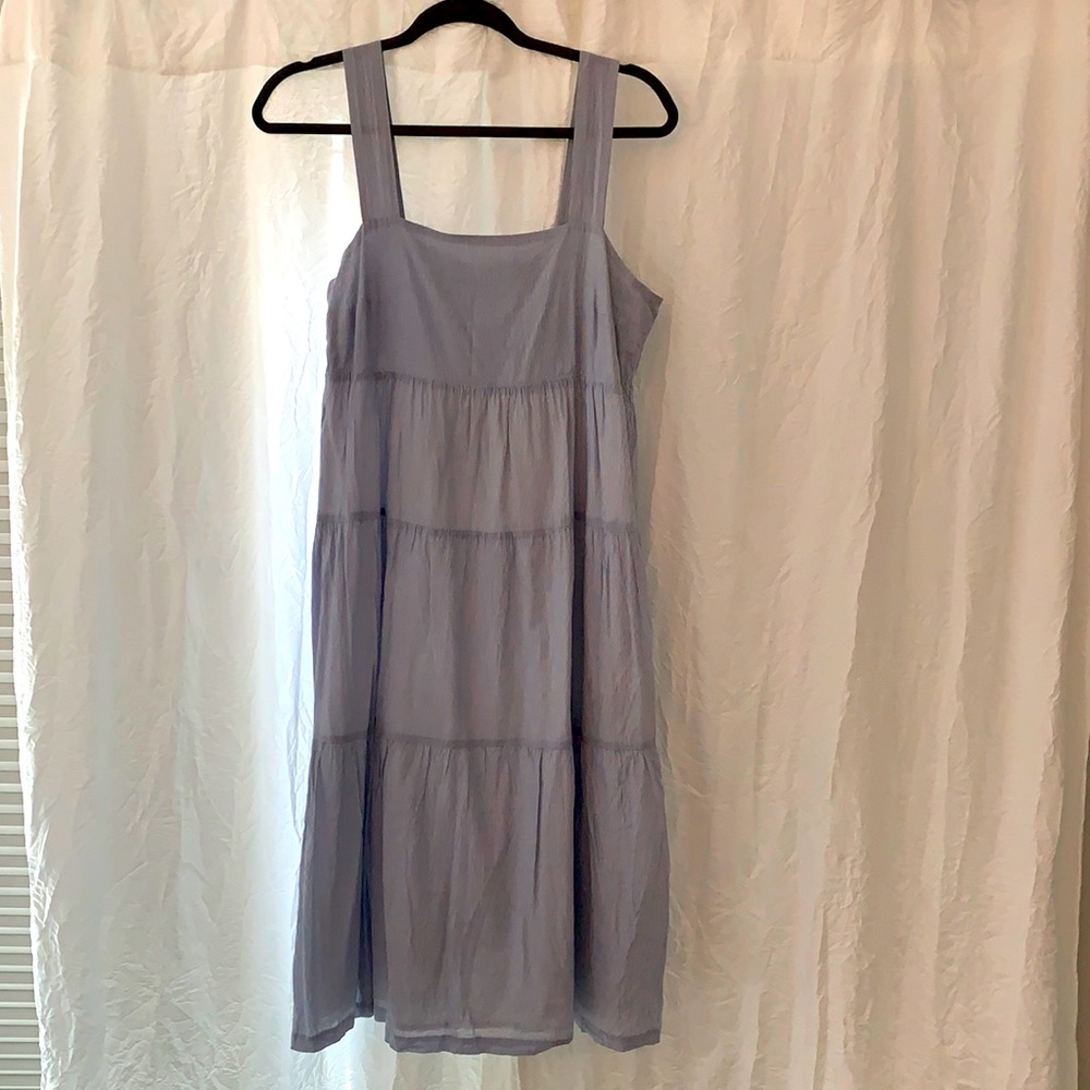 Madewell Midi blue and white striped dress. Size 4